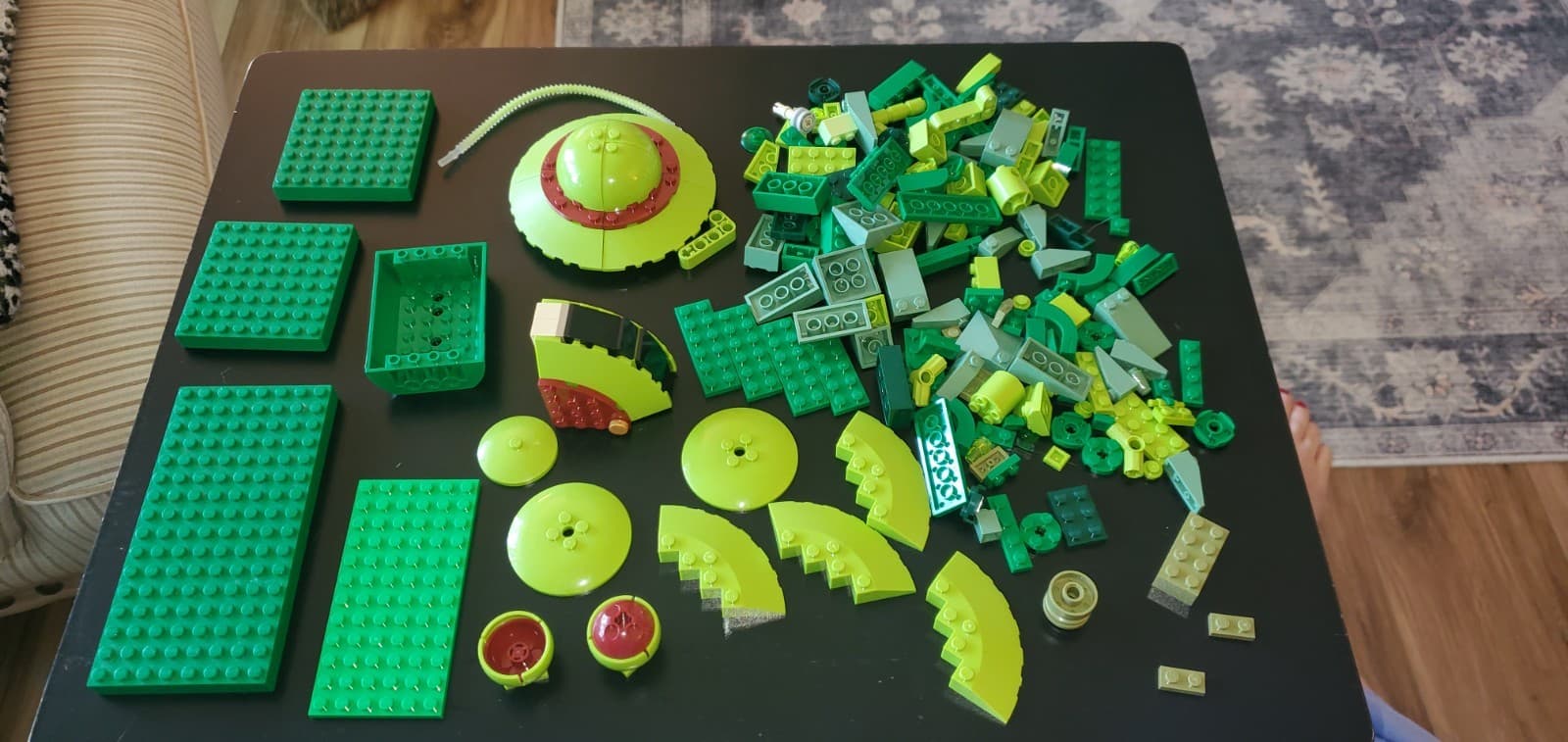 Listing photo for Lego Pieces Green Parts All Types (2) quart bags Clean Pieces
